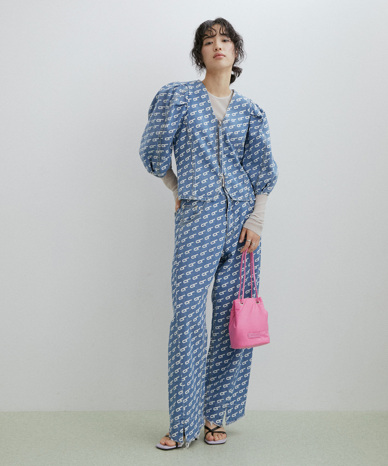 ADAM ET ROPE'「【サステナブル】ルーズフィットアジャストデニム」|デニム|