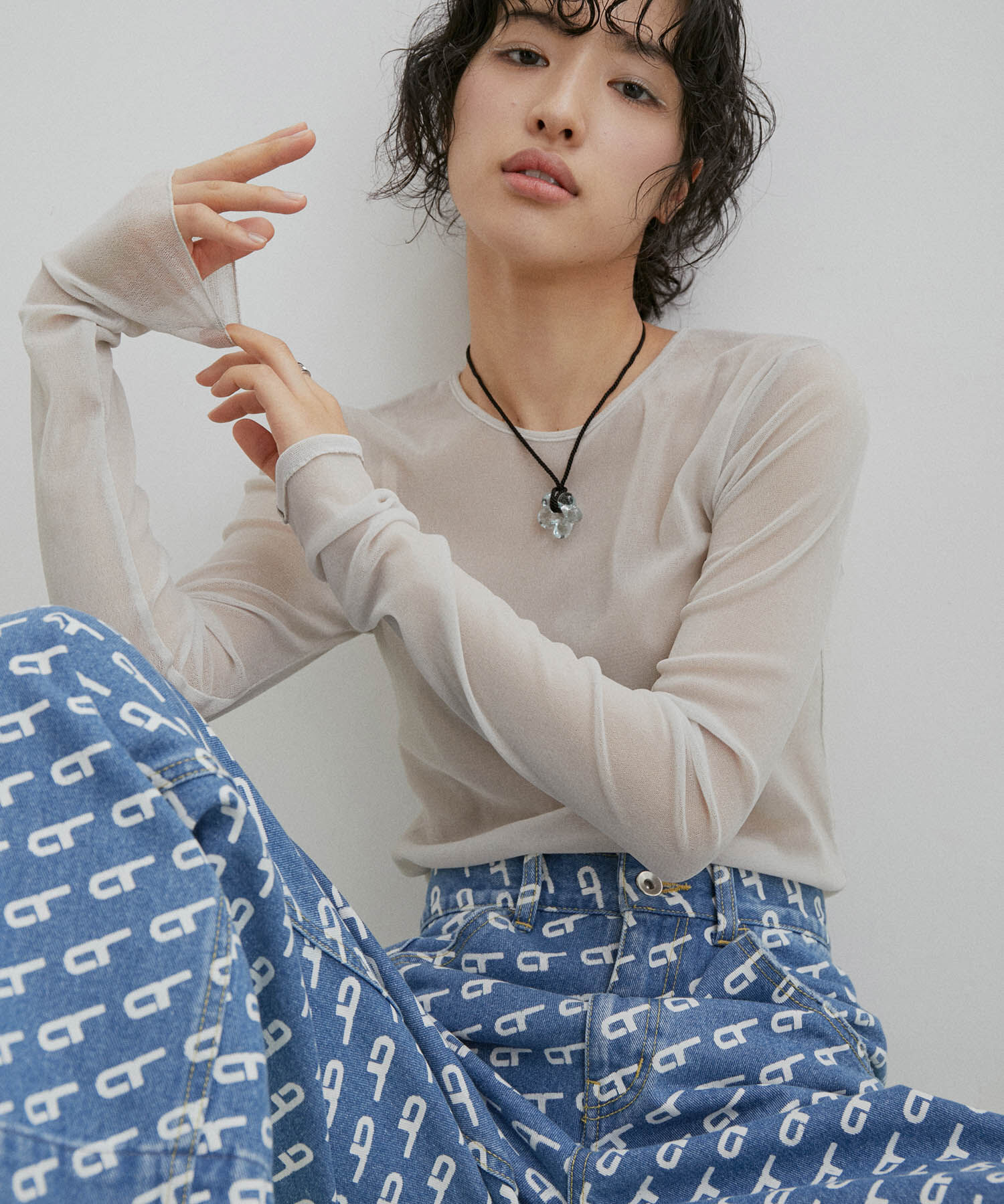 ADAM ET ROPE'「【サステナブル】ルーズフィットアジャストデニム」|デニム|