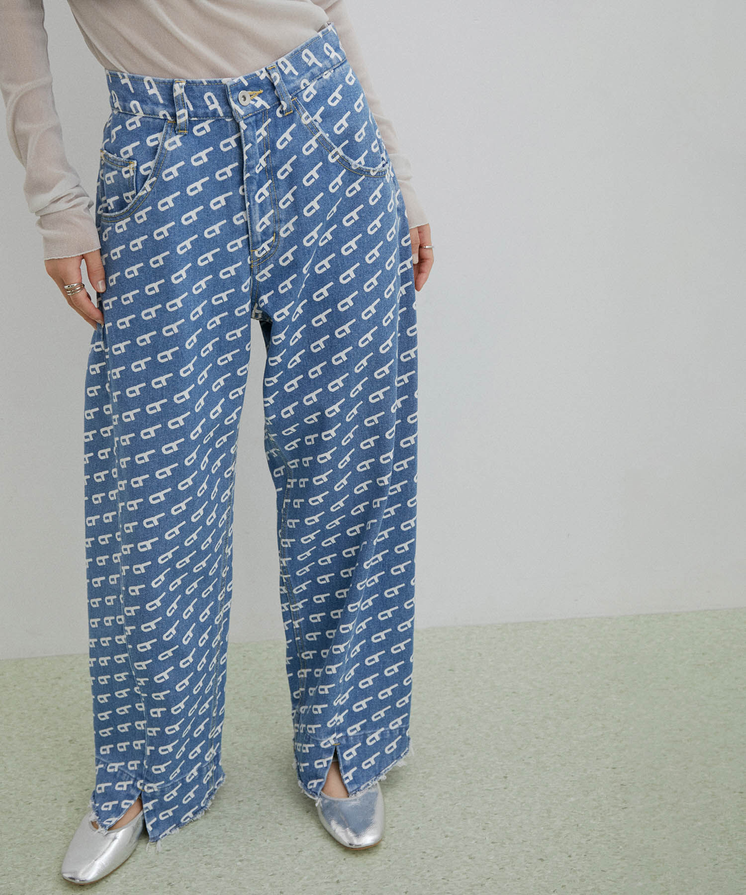 ADAM ET ROPE'「【サステナブル】ルーズフィットアジャストデニム」|デニム|