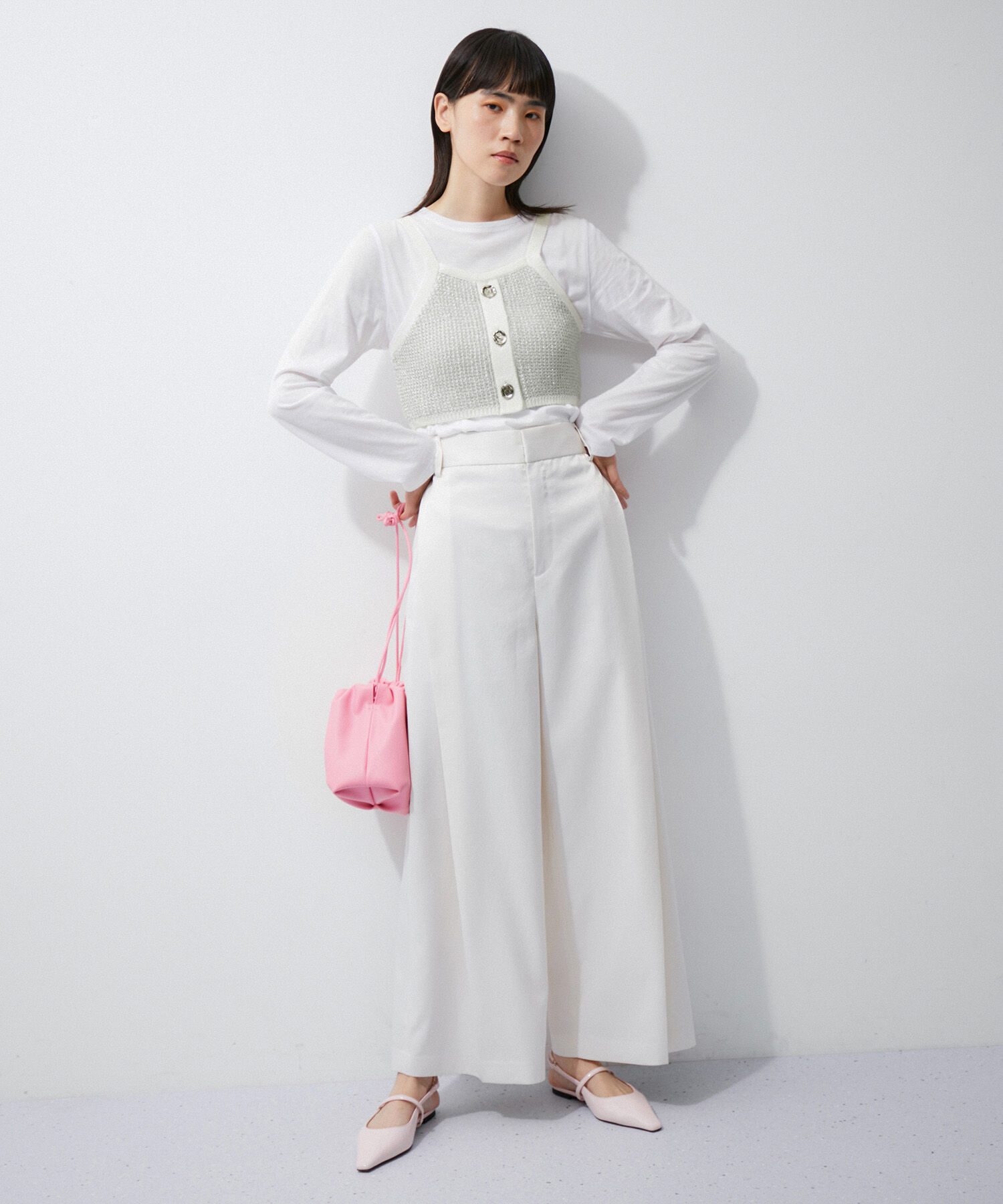 ADAM ET ROPE'「ラメパターンニットキャミ」|キャミソール|