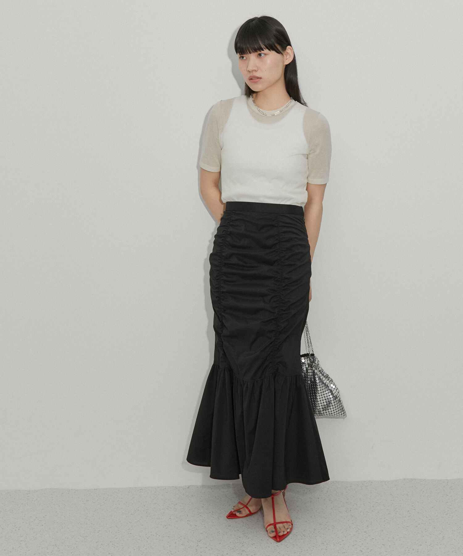 ADAM ET ROPE'「ギャザリングマーメイドスカート」|スカート|