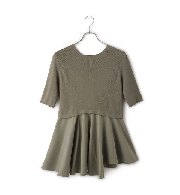 ADAM ET ROPE'「ペプラムコンビハーフスリーブニット」|ニット・セーター|