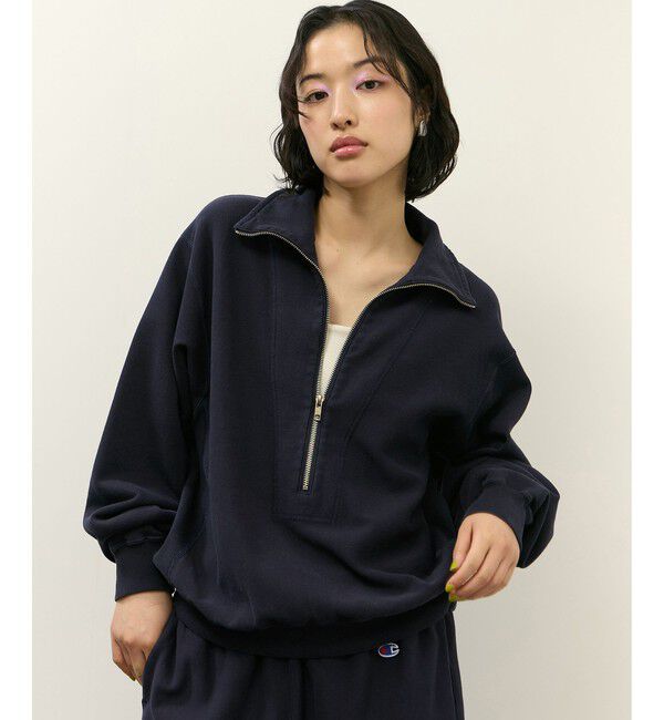 ADAM ET ROPE'「【Champion for ADAM ET ROPE'】別注 SWEAT HALF ZIP」|スウェット・ジャージ|