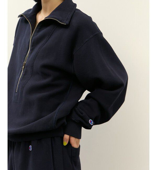 ADAM ET ROPE'「【Champion for ADAM ET ROPE'】別注 SWEAT HALF ZIP」|スウェット・ジャージ|