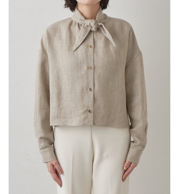 Drawing Numbers「【Drawing Numbers】ヘビーリネンタイブラウス」|シャツ・ブラウス|