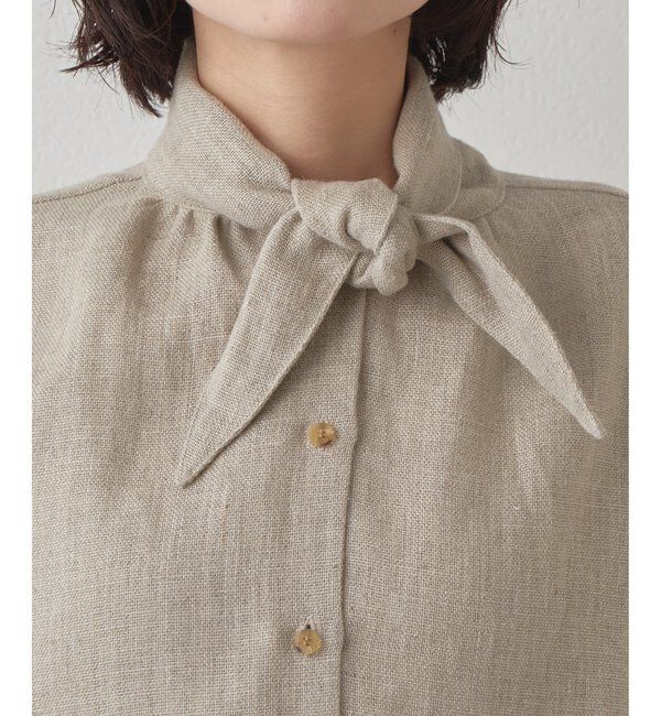 Drawing Numbers「【Drawing Numbers】ヘビーリネンタイブラウス」|シャツ・ブラウス|