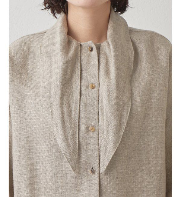 Drawing Numbers「【Drawing Numbers】ヘビーリネンタイブラウス」|シャツ・ブラウス|