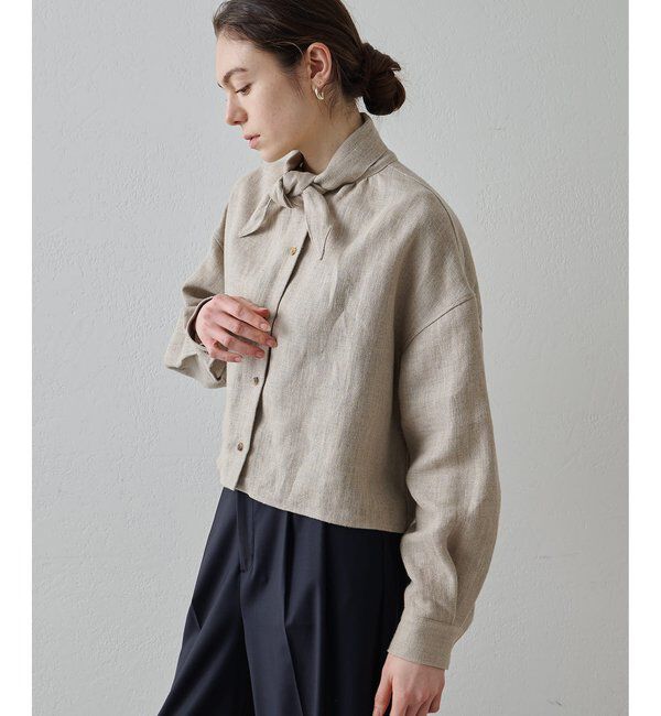 Drawing Numbers「【Drawing Numbers】ヘビーリネンタイブラウス」|シャツ・ブラウス|