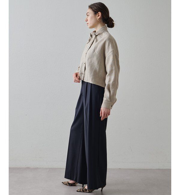 Drawing Numbers「【Drawing Numbers】ヘビーリネンタイブラウス」|シャツ・ブラウス|