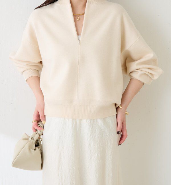  「ジップスウェットライクニット」|ニット・セーター|