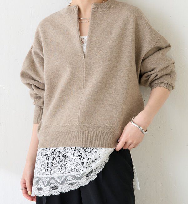  「ジップスウェットライクニット」|ニット・セーター|