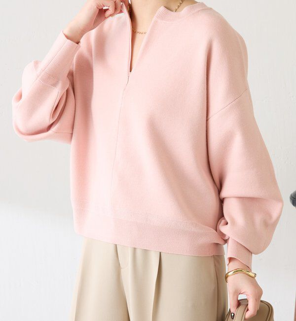  「ジップスウェットライクニット」|ニット・セーター|