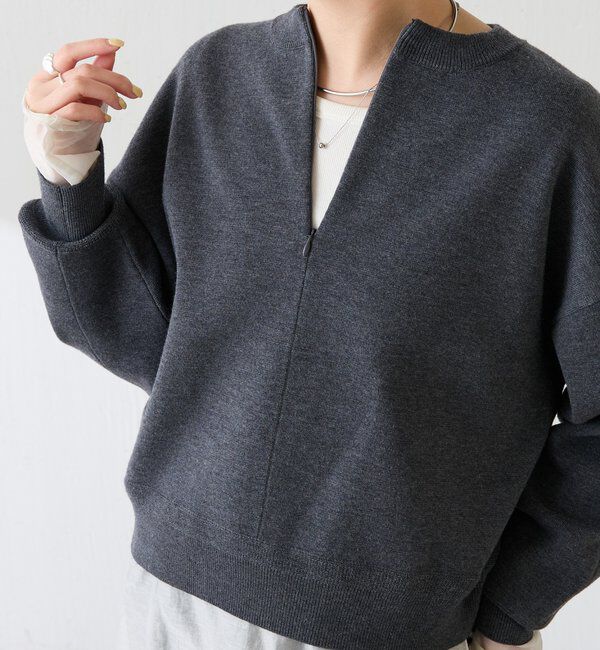  「ジップスウェットライクニット」|ニット・セーター|
