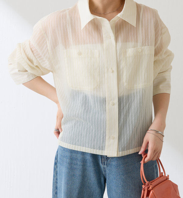  「シアーストライプショートシャツ」|シャツ・ブラウス|