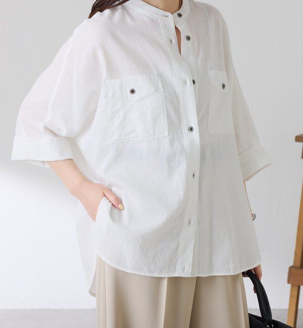  「【丈を変えられる】Q.anosライトデニムドルマンシャツ」|シャツ・ブラウス|