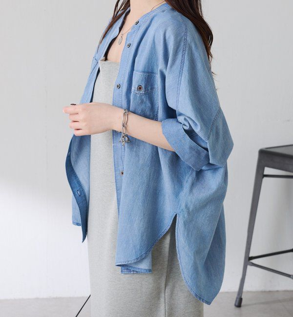  「【丈を変えられる】Q.anosライトデニムドルマンシャツ」|シャツ・ブラウス|