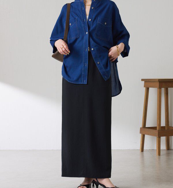  「【丈を変えられる】Q.anosライトデニムドルマンシャツ」|シャツ・ブラウス|