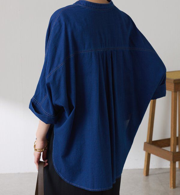  「【丈を変えられる】Q.anosライトデニムドルマンシャツ」|シャツ・ブラウス|