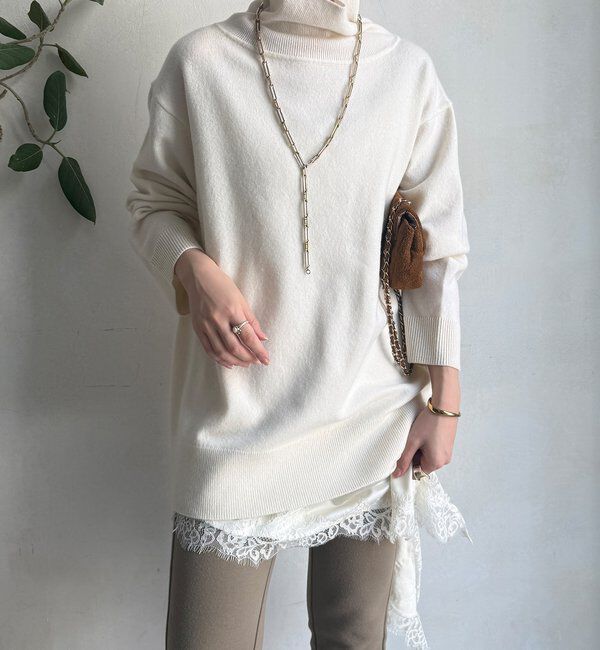  「ウール混タートルチュニック」|ニット・セーター|