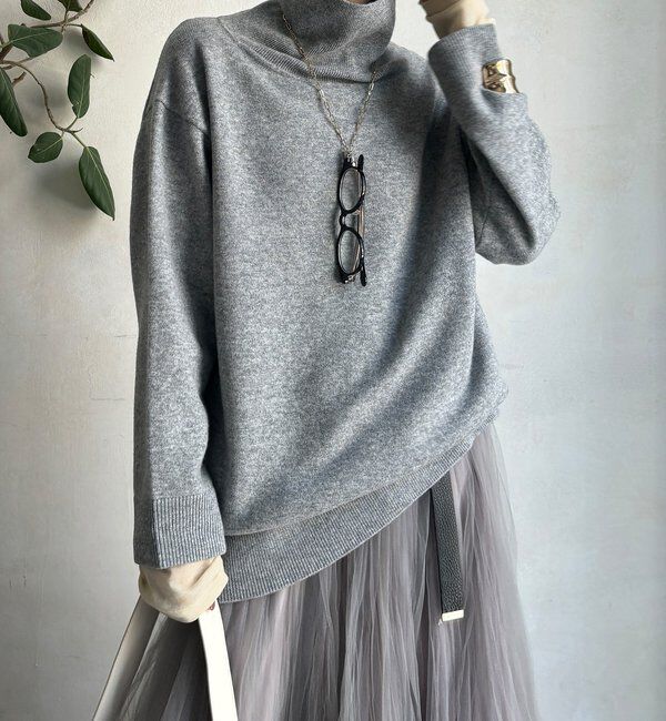  「ウール混タートルチュニック」|ニット・セーター|