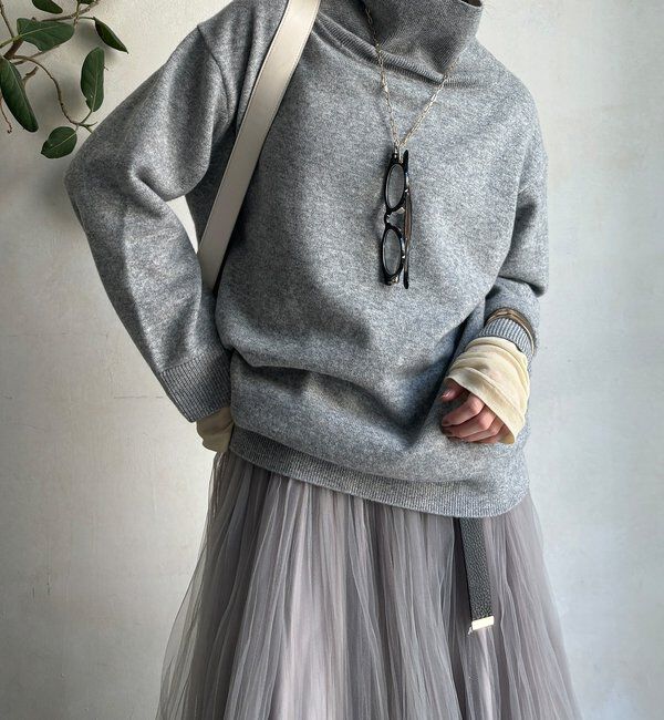  「ウール混タートルチュニック」|ニット・セーター|