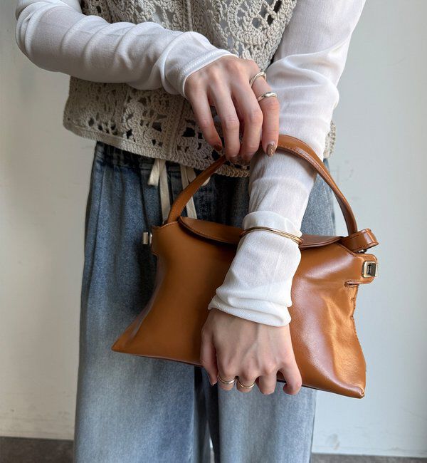  「【WEB限定】フラップキューブバッグ」|トートバッグ|ブラウン