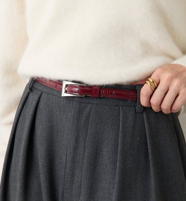  「【上品な光沢感】エナメルベルト」|ベルト|レッド