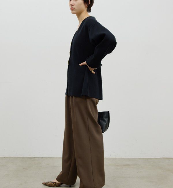  「【美シルエット】【手洗い可】タックワイドパンツ２」|チノ|