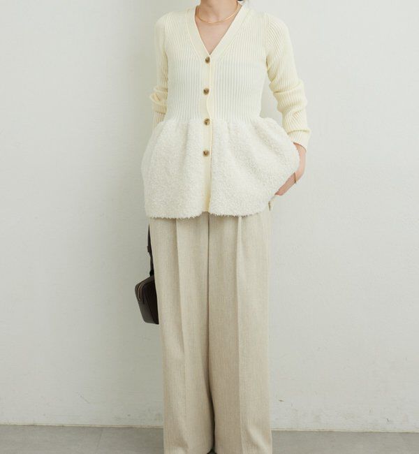  「【手洗い可】ファンシーペプラムカーデ」|ニット・セーター|