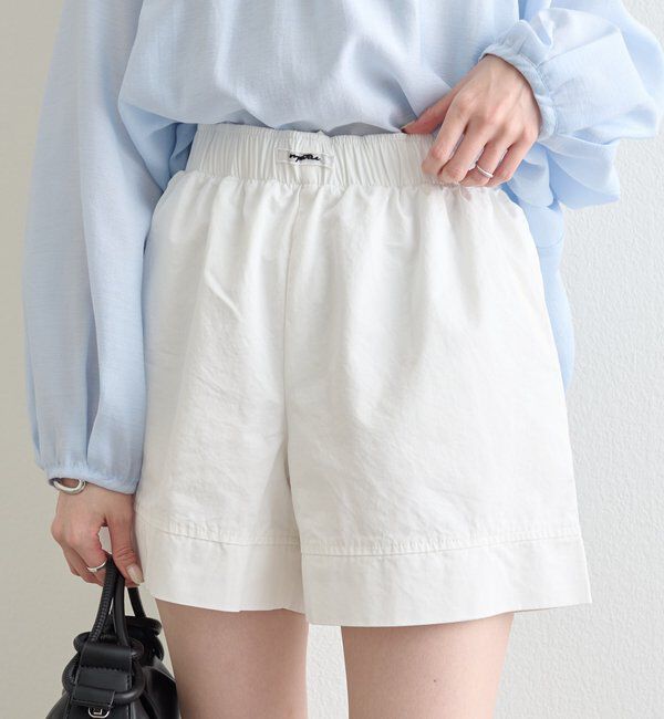  「タグ付きギャザーキュロット」|チノ|オフホワイト