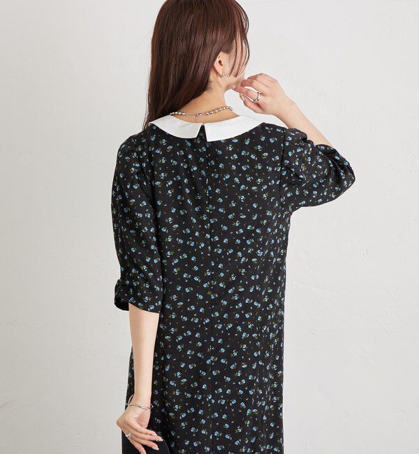  「襟付きフラワーワンピース」|ワンピース|