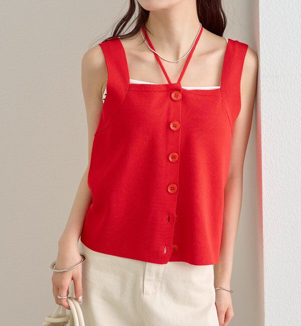  「ホルターニットタンクトップ」|キャミソール|