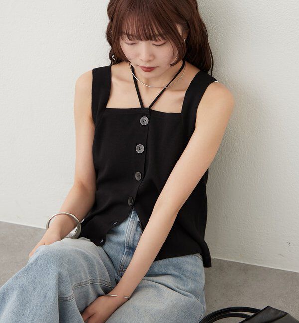  「ホルターニットタンクトップ」|キャミソール|