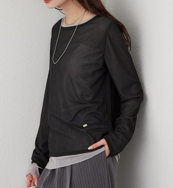  「レイヤードシアーロンT」|Tシャツ・カットソー|ブラック