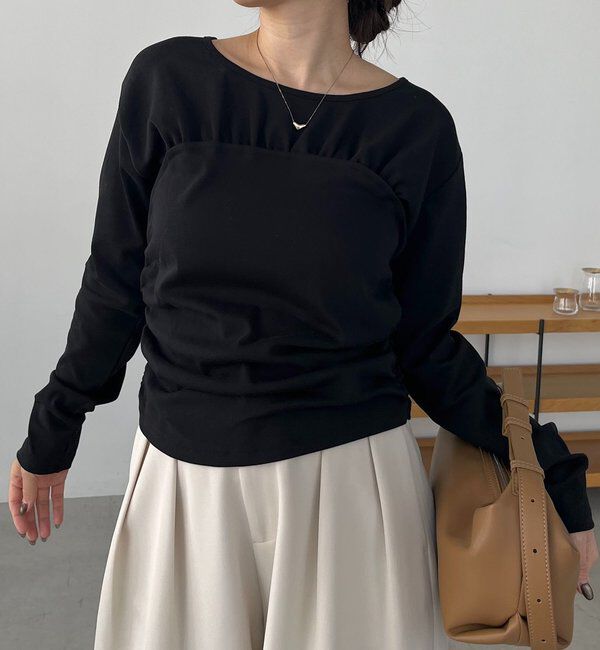  「ベア切替ギャザーT」|Tシャツ・カットソー|