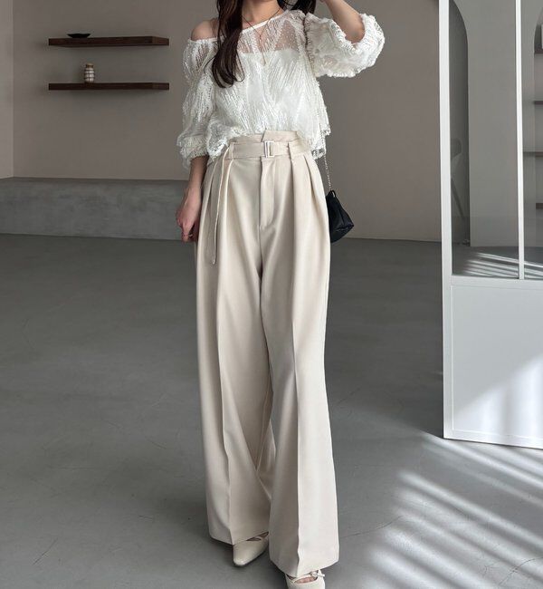  「【yuu企画】【サイズ展開あり】アシメウエストパンツ」|チノ|