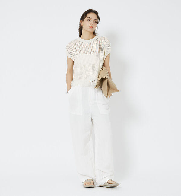 Rouge vif「メッシュニットフリンジショートプルオーバー」|ニット・セーター|