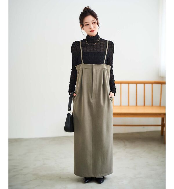  「《手洗い可能》ストレッチキャミジャンスカ」|ジャンパースカート|