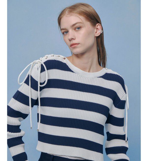 allureville/【LOULOU WILLOUGHBY】レースアップショルダープルオーバー