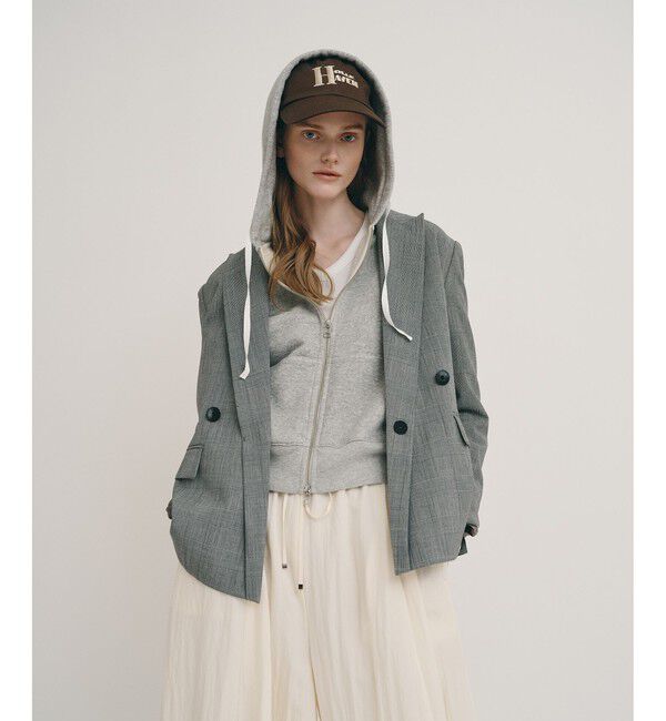 allureville/ポプリンチェックジャケット