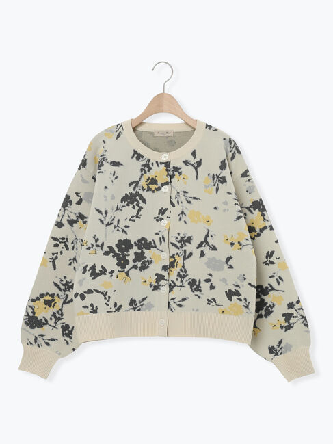 Samansa Mos2「花柄スポンディッシュニットカーディガン」|カーディガン|ライトベージュ