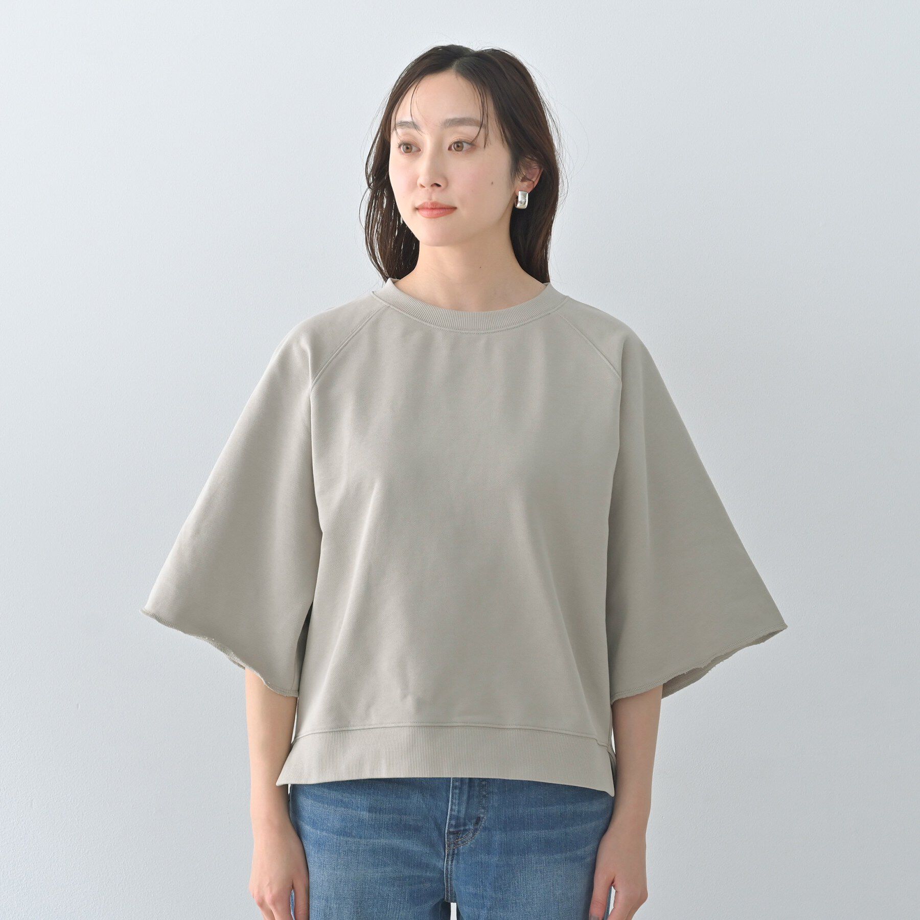 UNTITLED「【Liyoca】裏毛ハーフスリーブプルオーバー」|Tシャツ・カットソー|