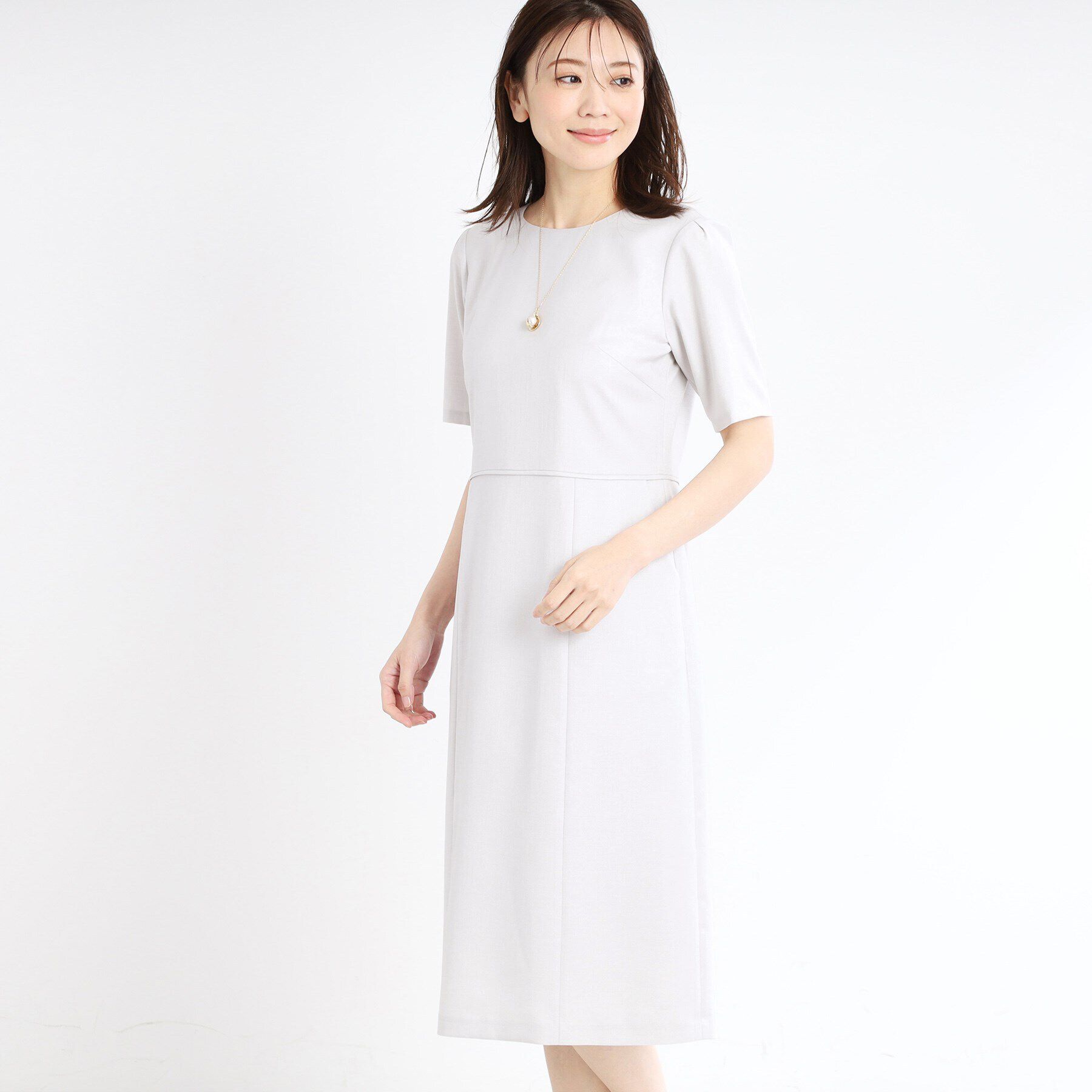 Reflect「【夏SALE／UVカット／洗える／セットアップ可】ドライタッチ五分袖ワンピース」|ワンピース|