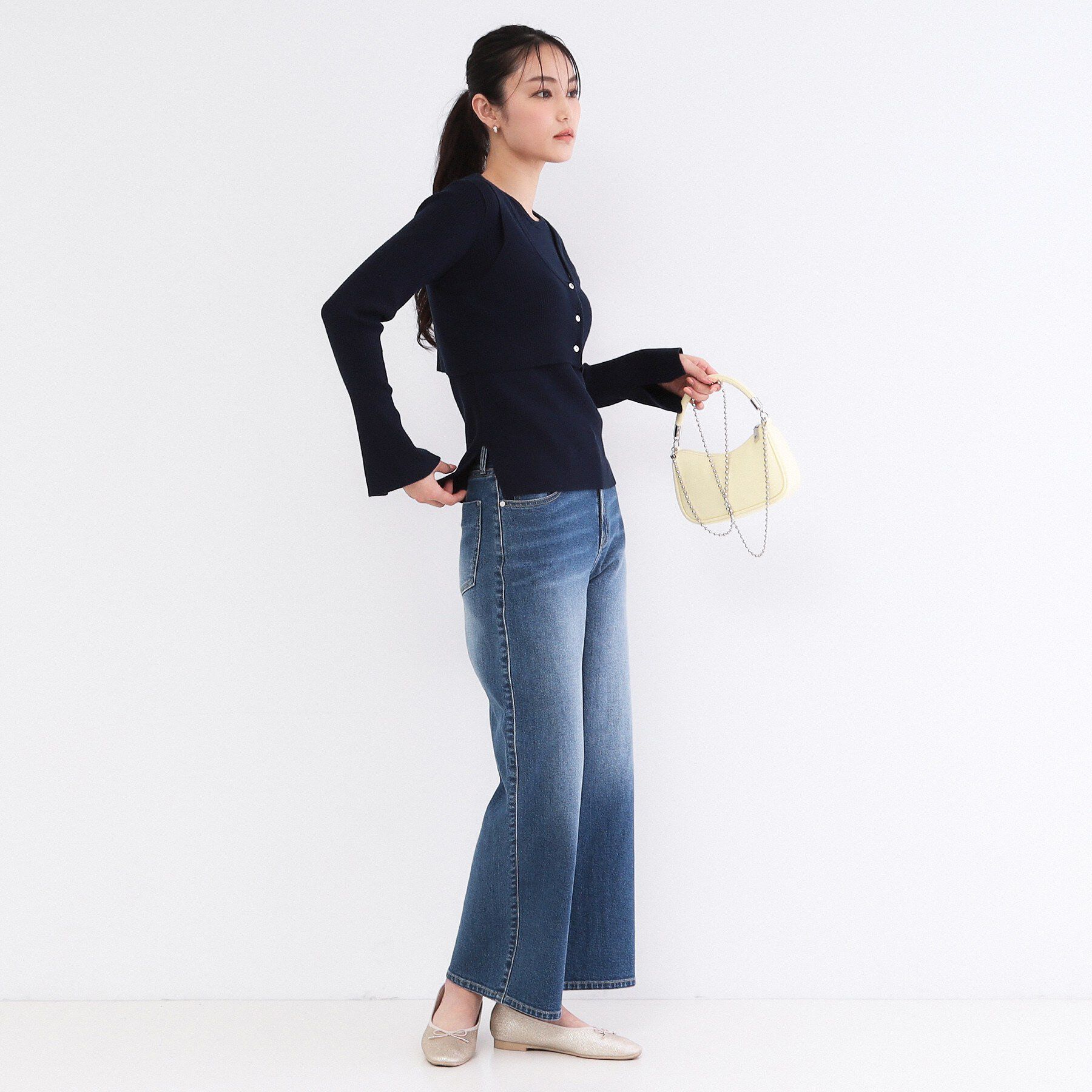 OPAQUE.CLIP「ビスチェベストsetレイヤードリブニット【洗濯機OK】」|ニット・セーター|