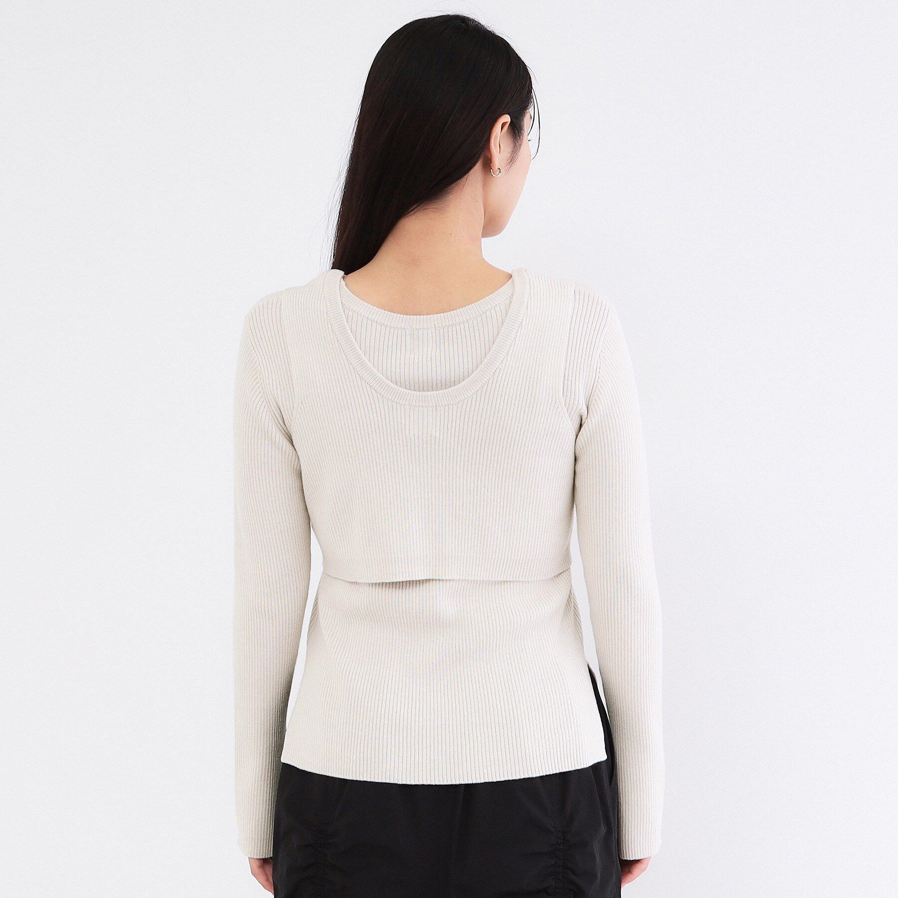 OPAQUE.CLIP「ビスチェベストsetレイヤードリブニット【洗濯機OK】」|ニット・セーター|