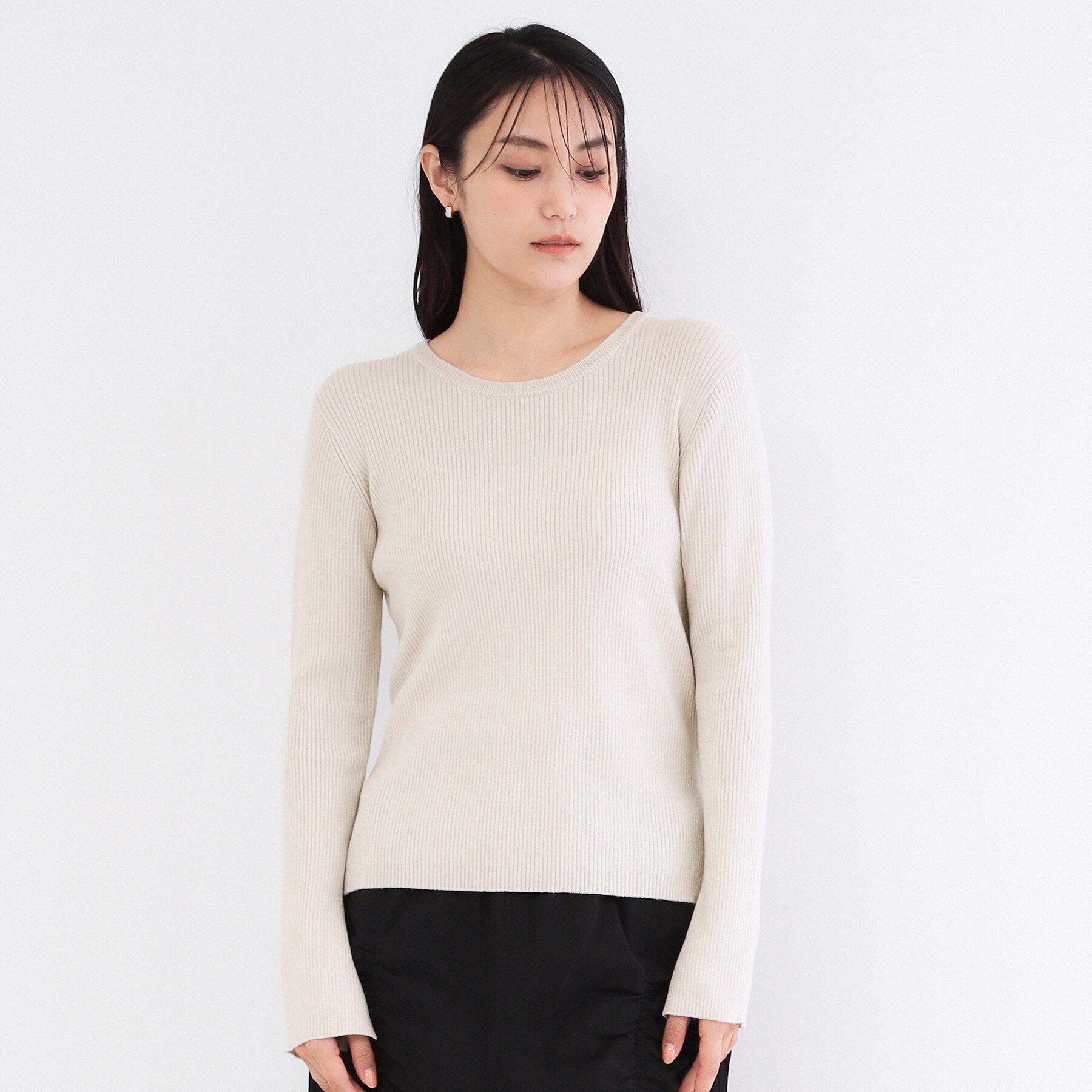 OPAQUE.CLIP「ビスチェベストsetレイヤードリブニット【洗濯機OK】」|ニット・セーター|