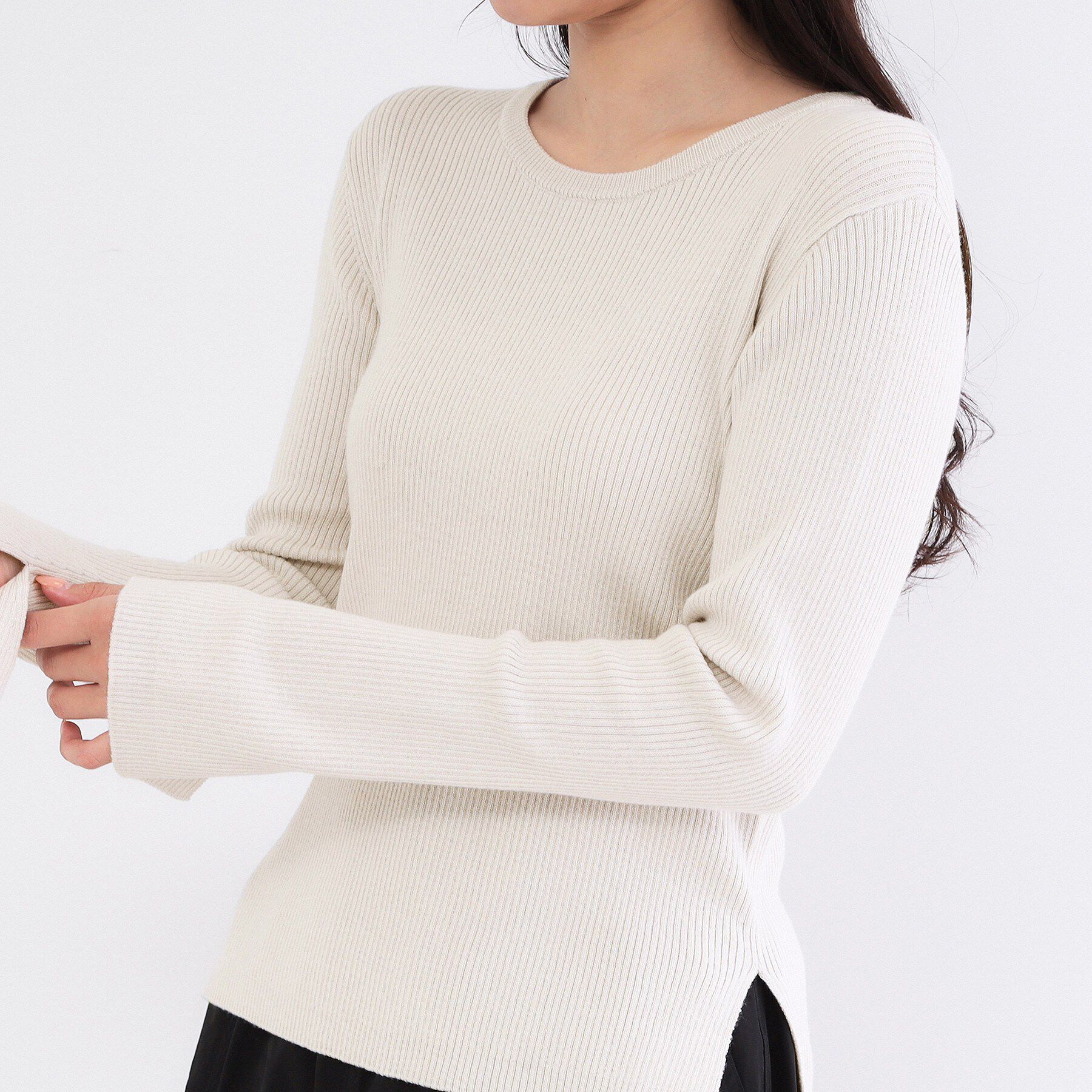 OPAQUE.CLIP「ビスチェベストsetレイヤードリブニット【洗濯機OK】」|ニット・セーター|