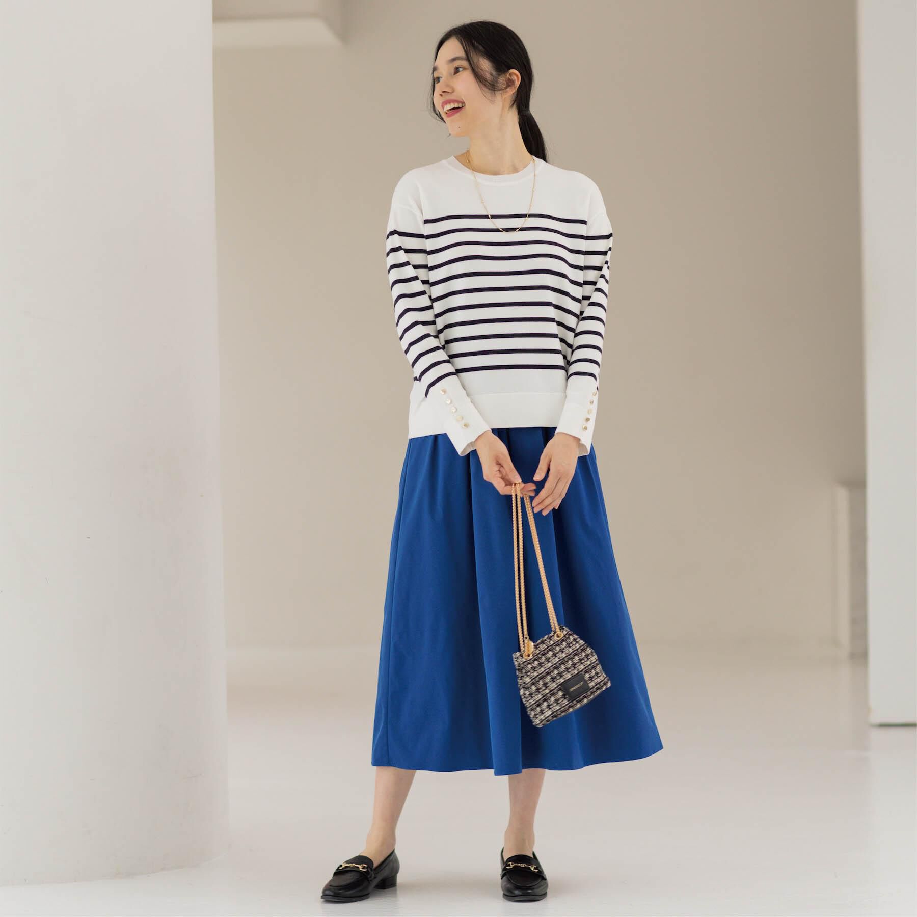 OPAQUE.CLIP「シャンブレータフタタックフレアスカート【洗濯機OK】」|スカート|