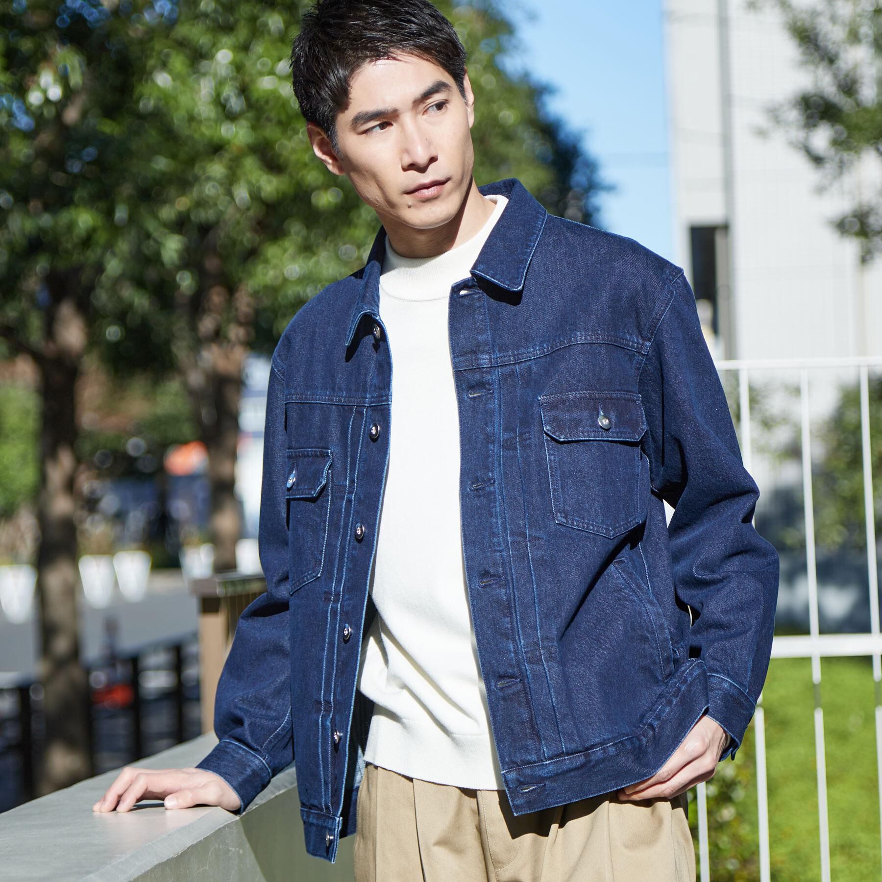 THE SHOP TK「【大人にも取り入れやすい】デニムジャケット セットアップ可/洗濯機OK」|ブルゾン・スタジャン|