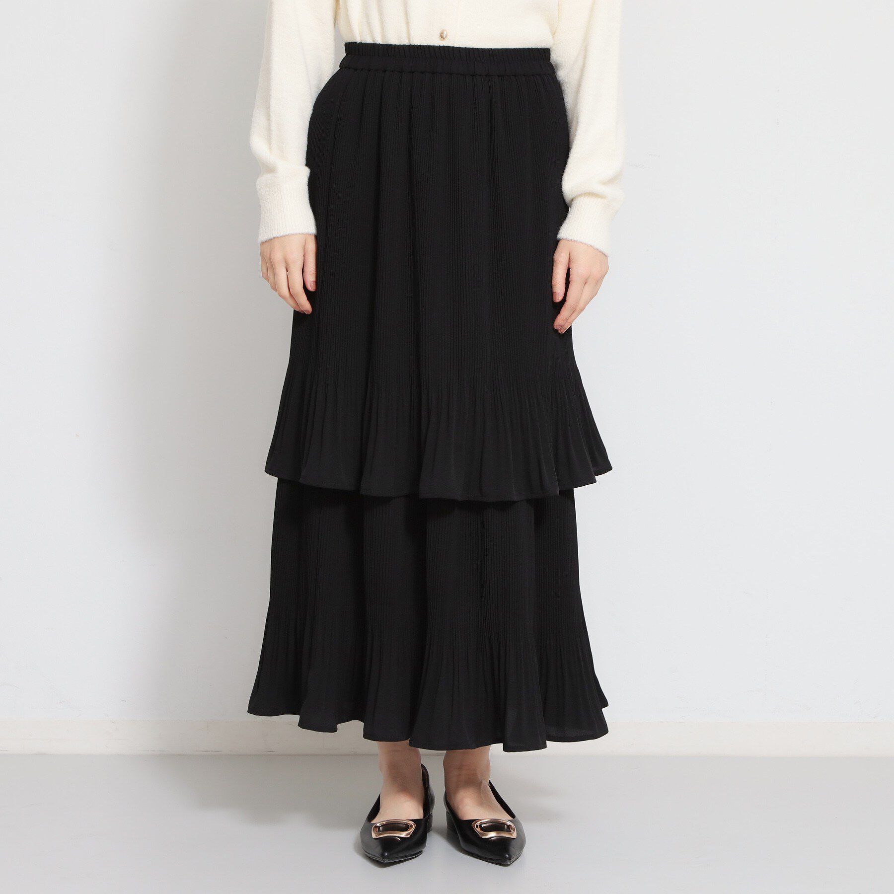 THE SHOP TK「【セレモニーにもカジュアルにも】2段ティアードプリーツスカート」|スカート|